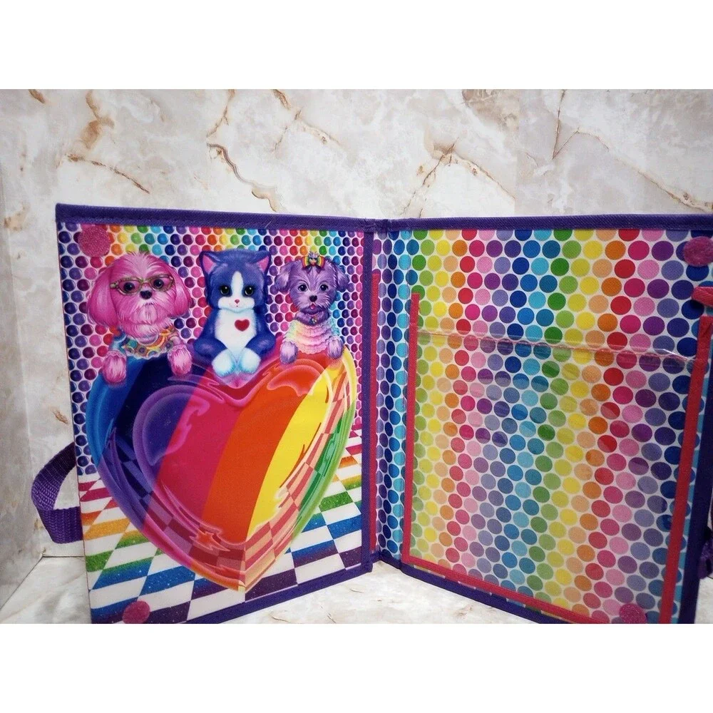 2016 Lisa Frank Unicorn Trifold Portfolio School Binder Folder 10x13 Pen/Crayons